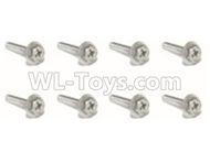 HaiBoXing HBX 18858 Parts-Wheel Screws(8pcs)-(2.6X12mm) Parts,HaiBoXing 18858 RC Car Spare Parts 1/18